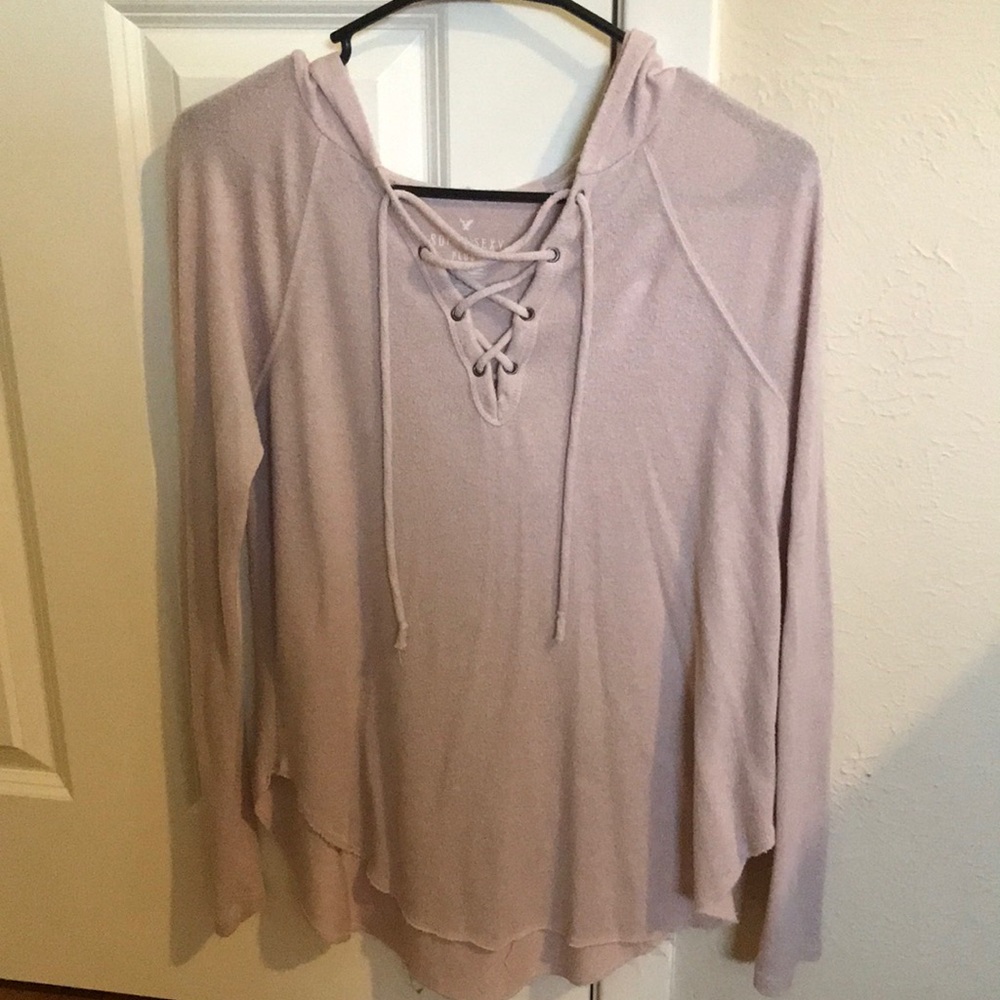 American Eagle, S, blush cross lightweight hoodie